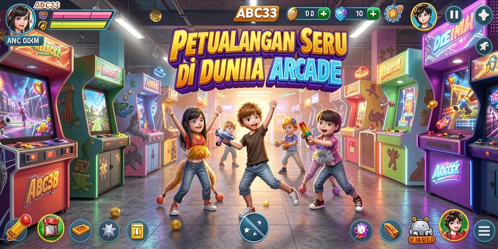 Screenshot menampilkan gameplay penuh aksi dari ABC33 dengan karakter unik.