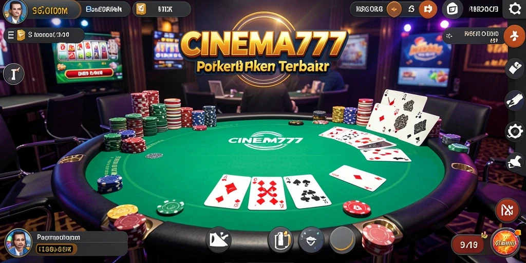 Screenshot utama CINEMA777 menampilkan suasana permainan Poker yang seru dan interaktif.