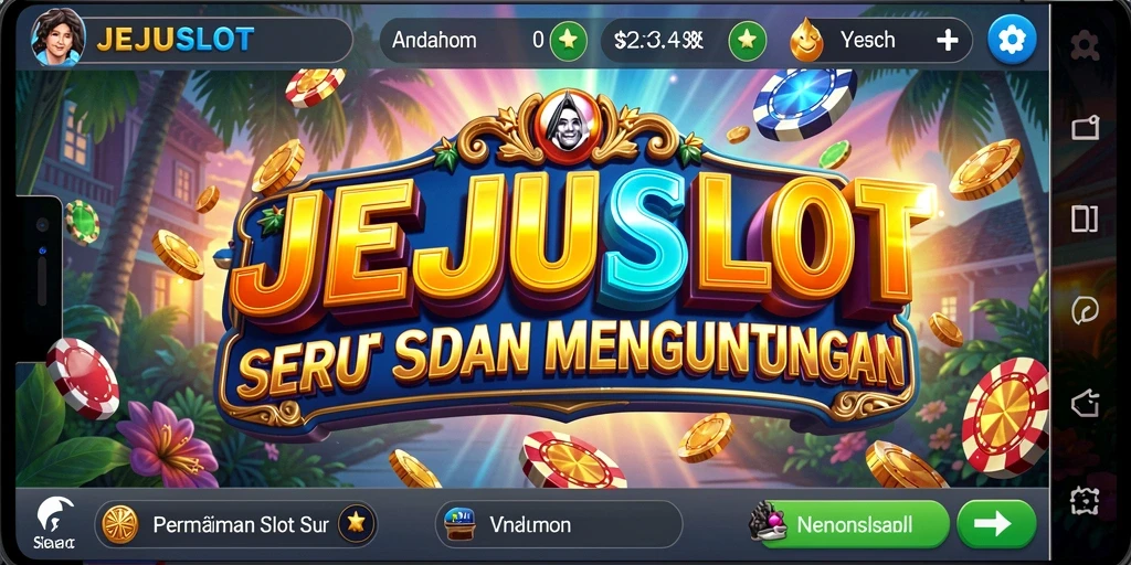 Tampilan gameplay seru di JEJUSLOT dengan banyak simbol menarik.