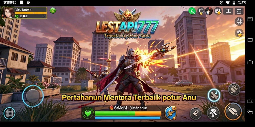 Tangkapan layar gameplay LESTARI777 menampilkan pertahanan menara yang strategis.