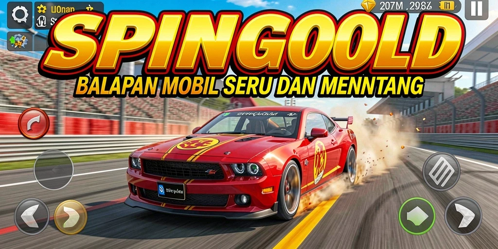 Tampilan menarik dari gameplay balapan mobil SPINGOLD.