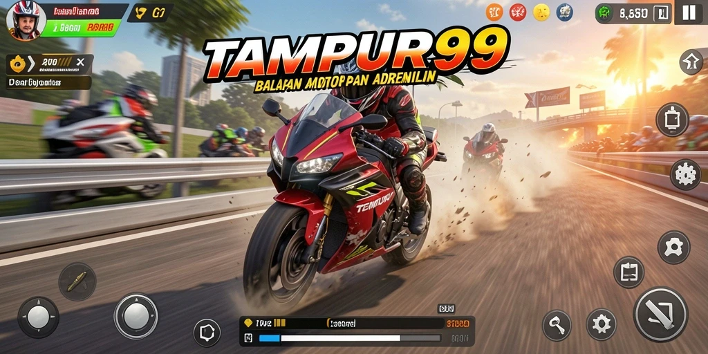 Tampilan utama gameplay MOTOR RACING yang mendebarkan dan penuh aksi.